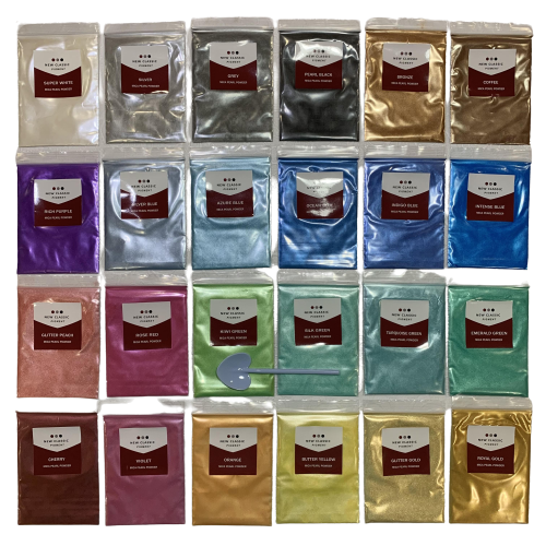 Metallic Mica Powder 24 Color Set for Epoxy Resin