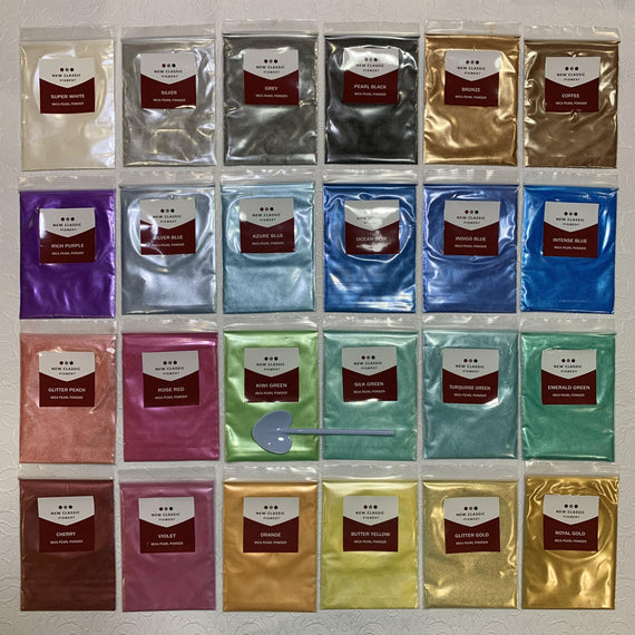 Metallic Mica Powder 24 Color Set for Epoxy Resin