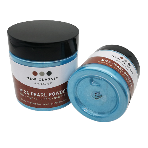 Azure Blue Metallic Mica Powder for Epoxy Resin 50 Grams