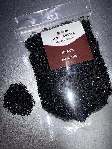 Black Broken Glass 100 Grams (Small Glass)
