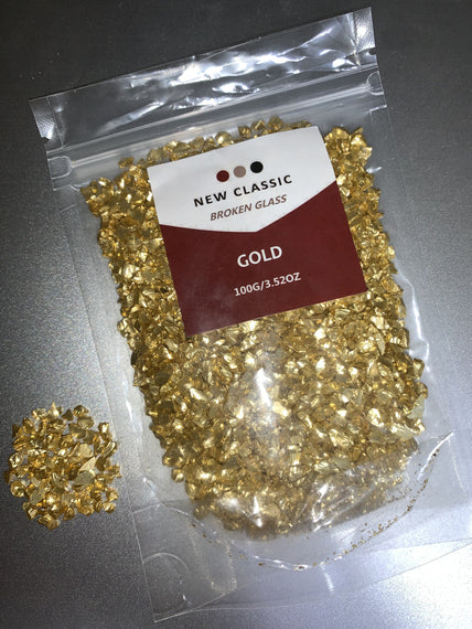 Gold Broken Glass 100 Grams (Big Glass)