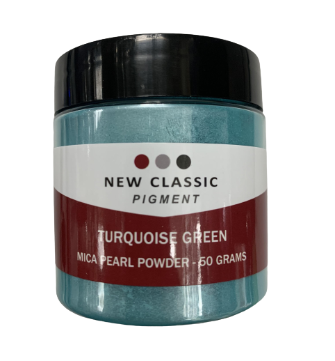 Turquoise Green Metallic Mica Powder for Epoxy Resin 50 Grams
