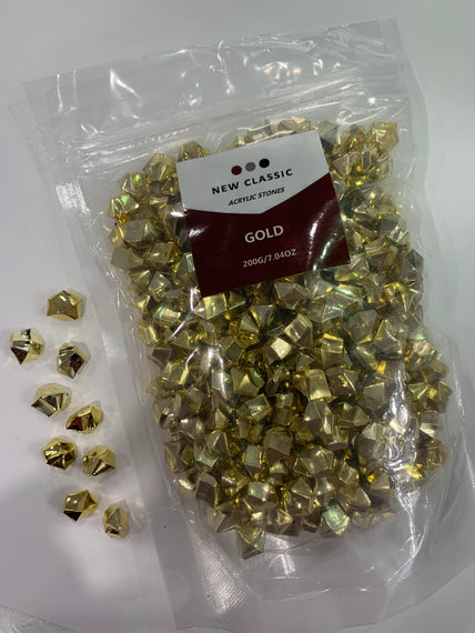 Light Gold Acrylic Stones - Small Size