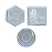 3 pcs silicone molds for Epoxy Resin (Round, Square, Hexagon)