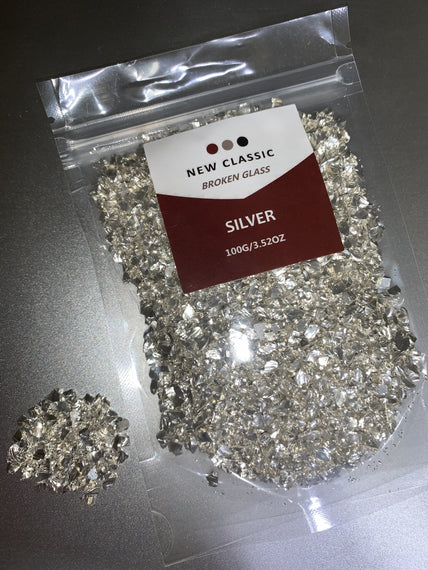 Silver Broken Glass 100 grams (Big Glass)